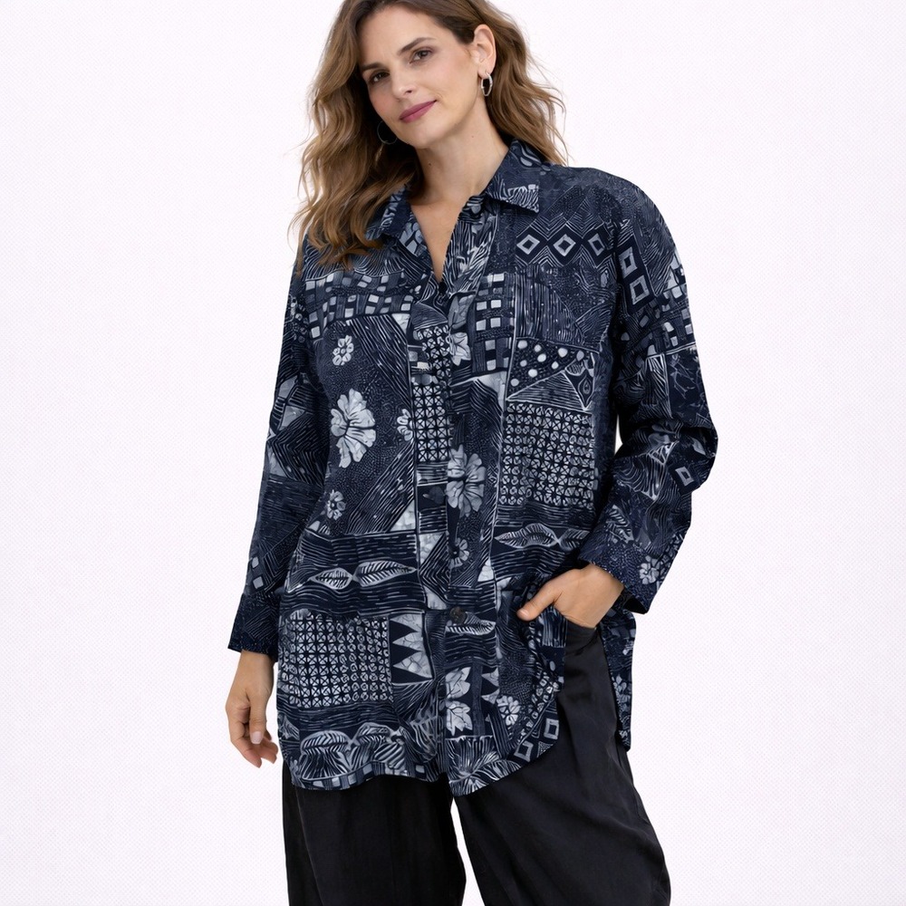 New Orvis Women's Art To Wear Jacket  100% Cotton Floral Print Made in USA Large